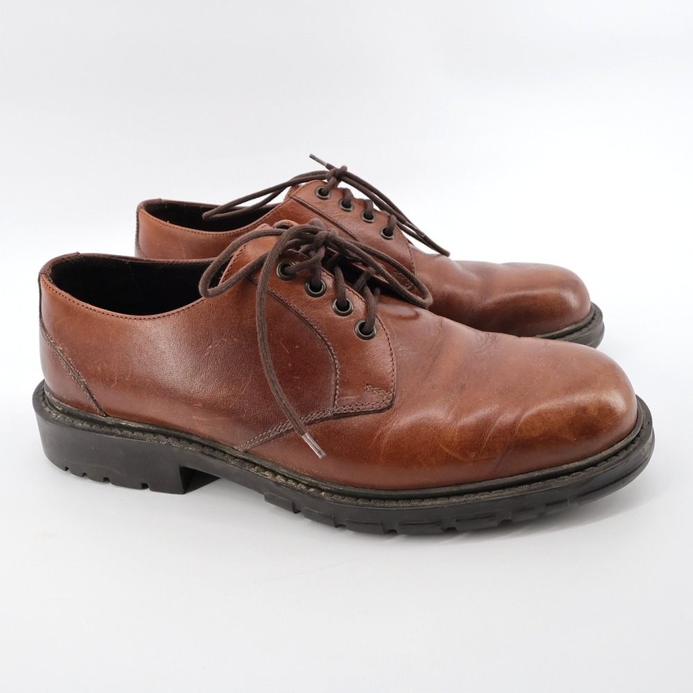 Polo Ralph‎ Lauren Lug Sole Derby Shoes Brown Mens 9.5 D - Missing Insole